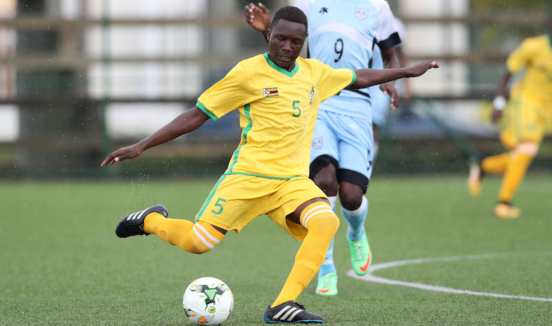 Young Warriors of Zimbabwe in action against Botswana during a COSAFA Cup match.